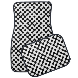 Cute black white labyrinth pattern car floor mat