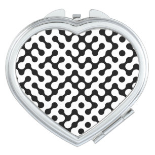 Cute black white labyrinth pattern compact mirror