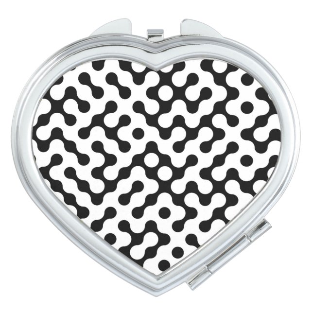 Cute black white labyrinth pattern compact mirror (Front)