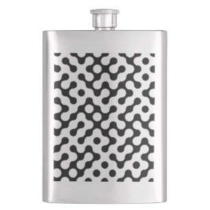 Cute black white labyrinth pattern flask