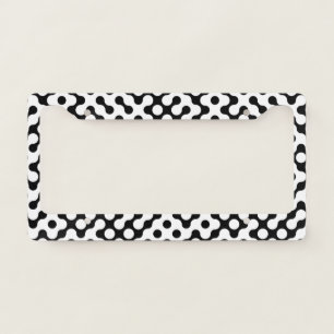 Cute black white labyrinth pattern license plate frame