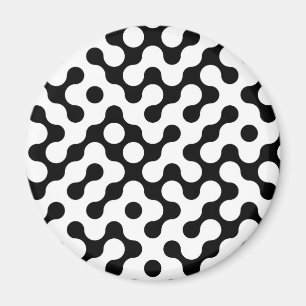 Cute black white labyrinth pattern magnet