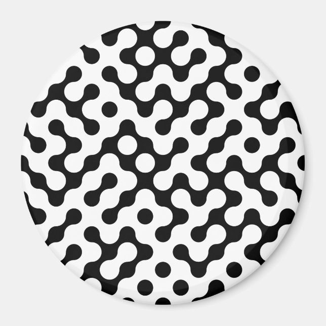 Cute black white labyrinth pattern magnet (Front)