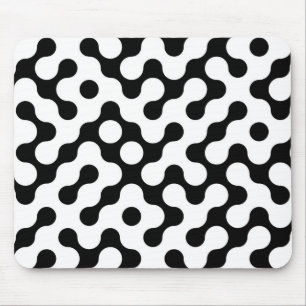 Cute black white labyrinth pattern mouse pad