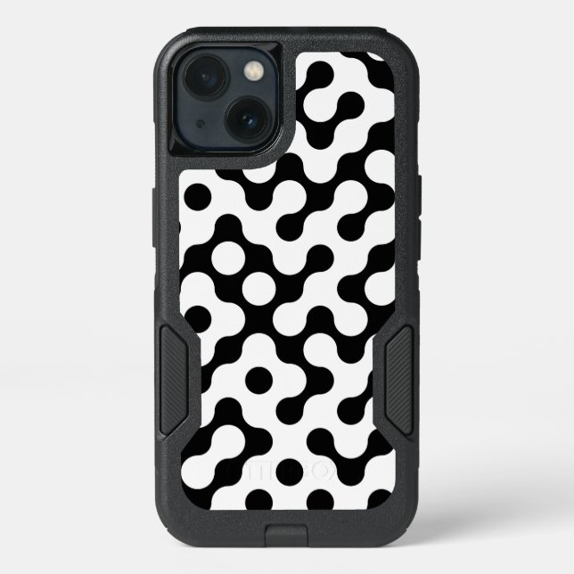 Cute black white labyrinth pattern otterbox iPhone case (Back)