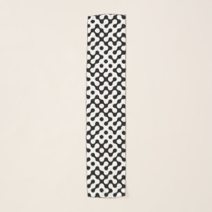 Cute black white labyrinth pattern scarf