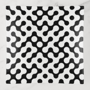 Cute black white labyrinth pattern trinket tray