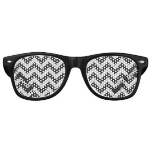Cute black white marble stripes retro sunglasses