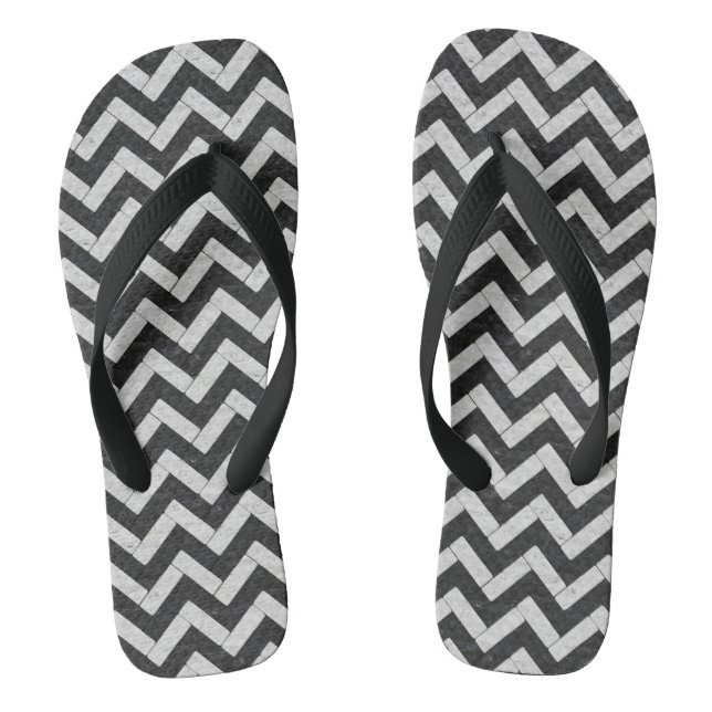 Cute black white marble stripes throw blanket flip flops (Footbed)