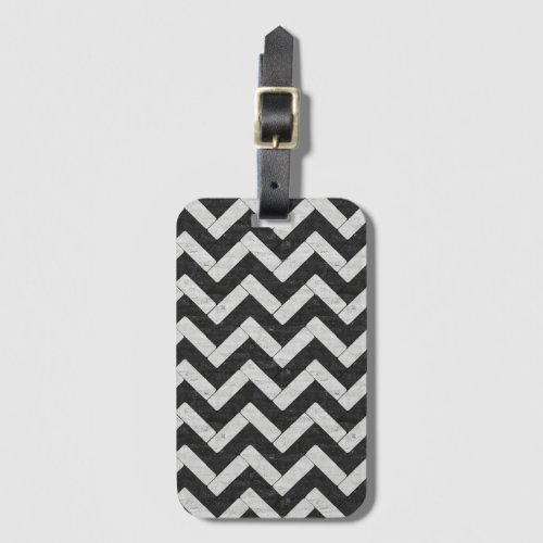 Cute black white marble stripes throw blanket luggage tag