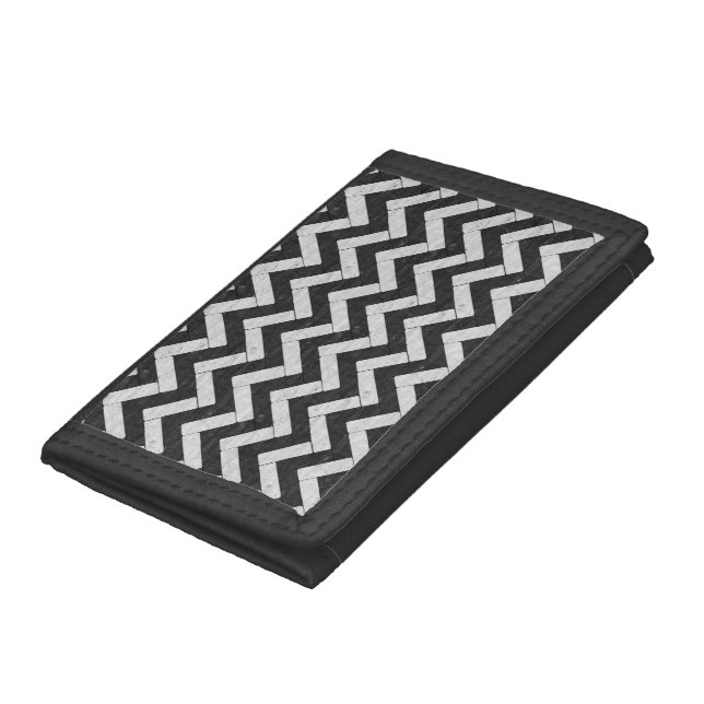 Cute black white marble stripes throw blanket trifold wallet (Bottom)