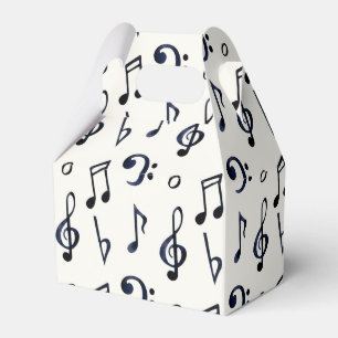 cute black white music lovers tiled party favor boxes