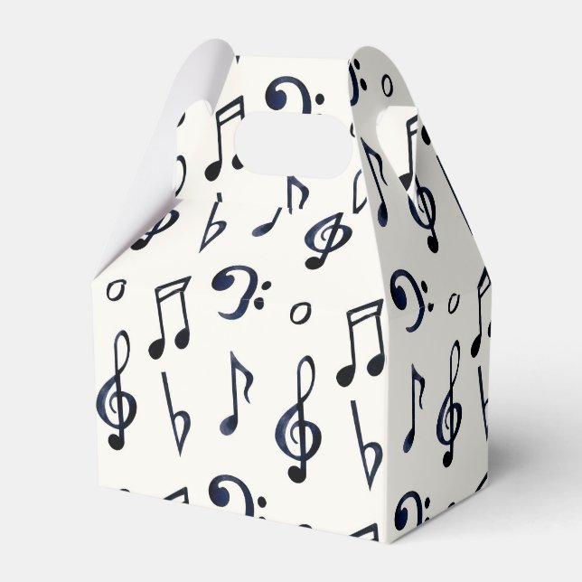 cute black white music lovers tiled party  favor boxes (Front Side)