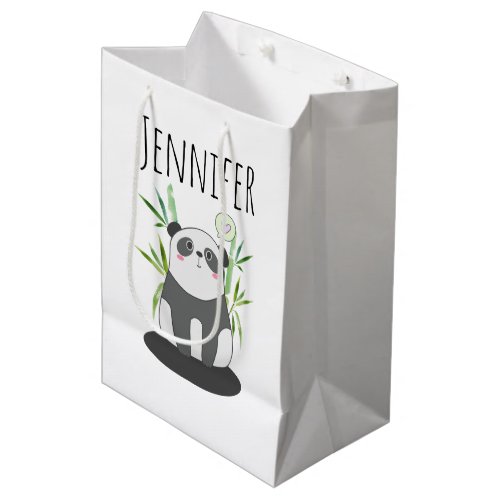 Cute Black  White Panda in Bamboo Medium Gift Bag