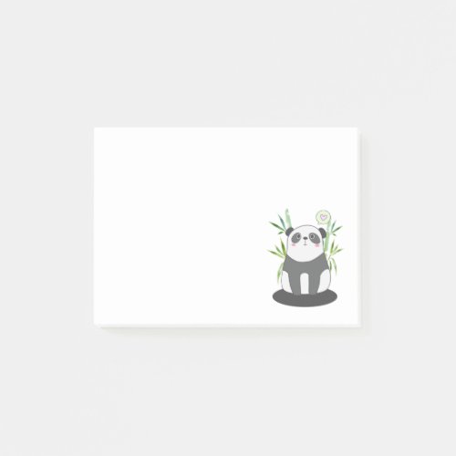 Cute Black  White Panda in Bamboo Post_it Notes