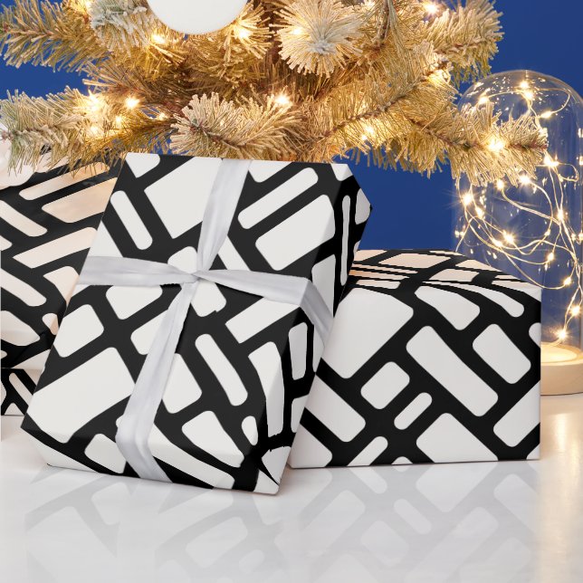 Cute Black White Pattern         Wrapping Paper (Holidays)