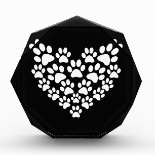 Cute Black White Paw Print Award