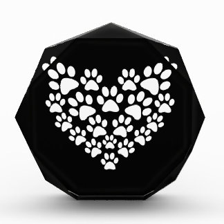 Cute Black White Paw Print Award