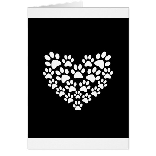 Cute Black White Paw Print Cards (Front)