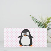 Cute Black White Penguin And Funny Mustache (Standing Front)