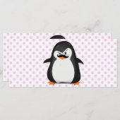 Cute Black White Penguin And Funny Mustache (Front/Back)