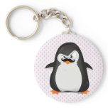 Cute Black White Penguin And Funny Mustache Keychain Cute Black White Penguin And Funny Mustache Keychain