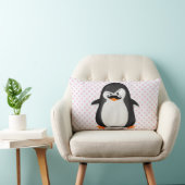 Cute Black  White Penguin And  Funny Mustache Lumbar Pillow (Chair)