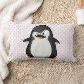 Cute Black  White Penguin And  Funny Mustache Lumbar Pillow (Blanket)