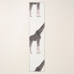 Cute Black White Pink Giraffe Scarf<br><div class="desc">This beautiful hand-painted giraffe animal aesthetic design fits perfectly for any special occasion, everyday wear, or for a kid’s room decor. A trendy, cute hand-drawn black and pink colors giraffe wild animal pattern, safari jungle wild animal creation, filled with multiple blush pink, soft rose, pink and black giraffe silhouettes pattern...</div>