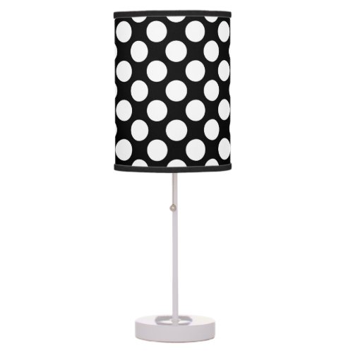 cute black white polka dot pattern table lamp