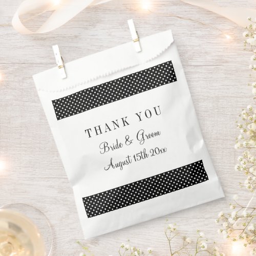 Cute black  white polka dot wedding custom favor bag