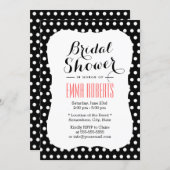 Cute Black & White Polka Dots Bridal Shower Invitation (Front/Back)