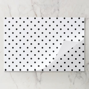 Cute black white polka dots chic paper placemats