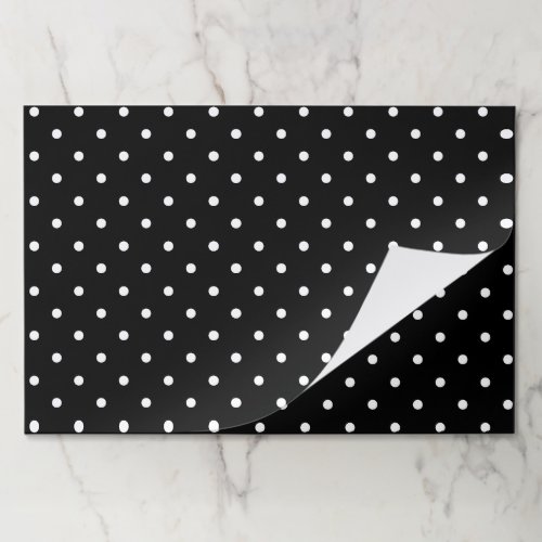 Cute black white polka dots paper placemats