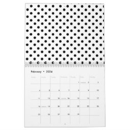 Cute Black White Polka Dots Pattern Calendar | Zazzle