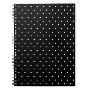 Cute black white polka dots pattern elegant chic notebook