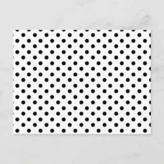 Cute Black White Polka Dots Pattern Postcard