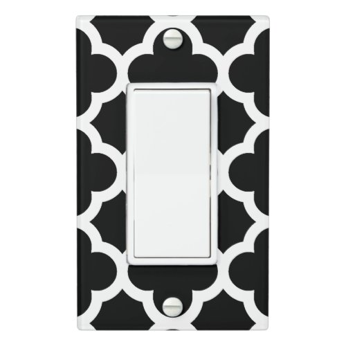 Cute Black White Retro Chic Trellis Pattern Light Switch Cover