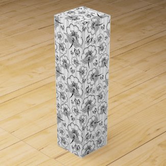 Cute black white seamless flowers patterns