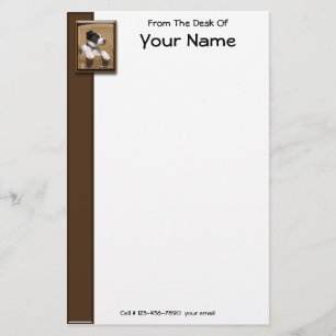 Cute Black White Sleeping Puppy Photo Personalized Stationery