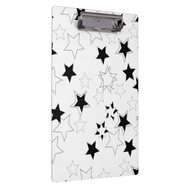 Cute Black & White Stars Clipboard  (Right)