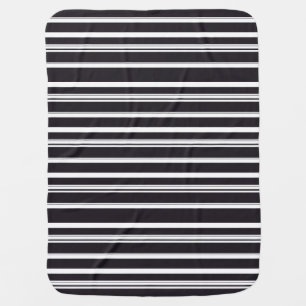 Cute black white stripes baby blanket
