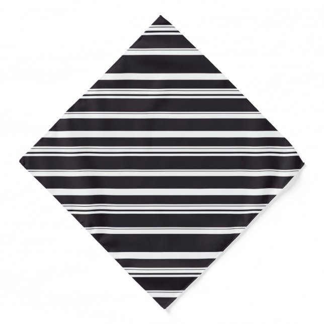 Cute black white stripes bandana (Front)