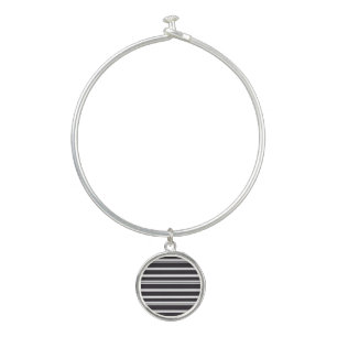 Cute black white stripes bangle bracelet