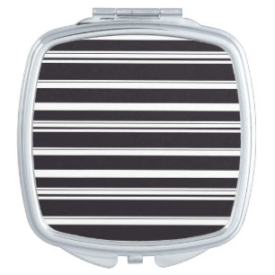 Cute black white stripes compact mirror