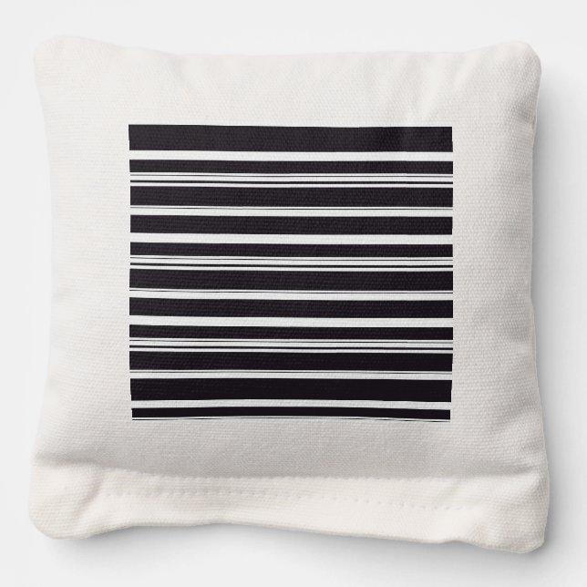 Cute black white stripes cornhole bags (Front)