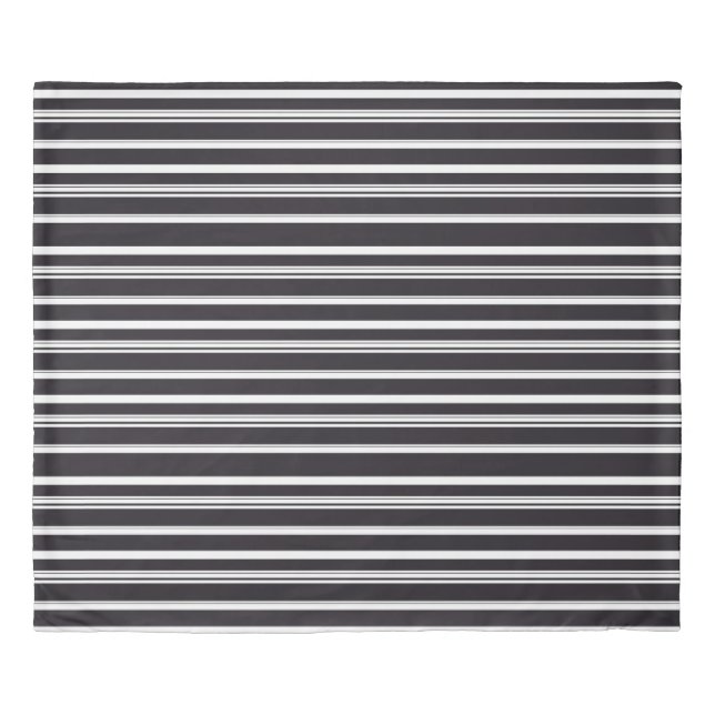 Cute black white stripes duvet cover (Front)
