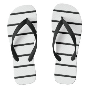 Cute black white stripes flip flops
