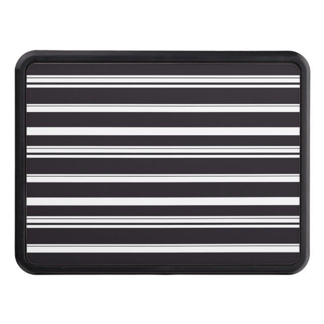 Cute black white stripes hitch cover (Front)