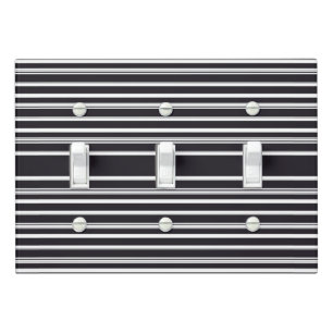 Cute black white stripes light switch cover